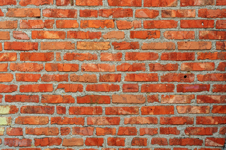 brick wall, from old, red, grungy brick backgroundの写真素材