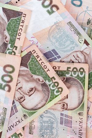 Vertical background. National Ukrainian currency, five hundred hryvnias. Horizontal background.の写真素材