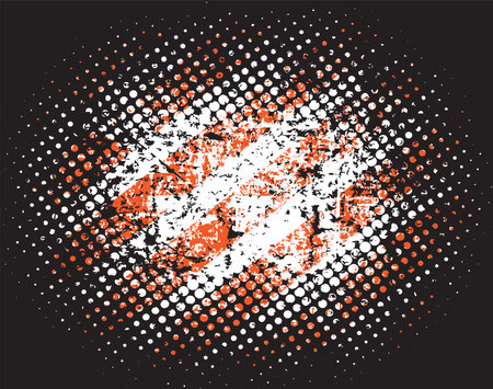Grunge halfton, texture with shabby old stripes in black and red, design flat style vector...