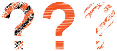 Set question marks with abstract texture vector illustration in flat style isolated on white background.のイラスト素材