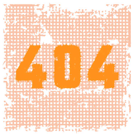 Spiked orange grid and inscription 404 with sharp pointed edges design flat style vector illustration. isolated on white.のイラスト素材
