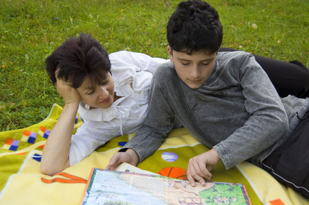 the mother and son read the books