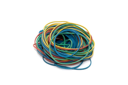 Elastic bands for money isolated on a white backgroundの写真素材