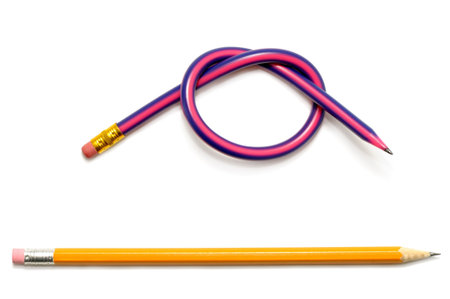 Pencils on a white background