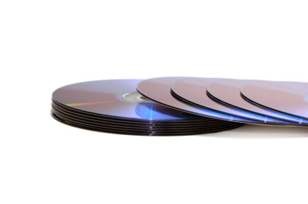 Computer disks isolated on a white backgroundの写真素材