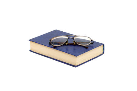 book and glasses isolated on a white background                                    の写真素材