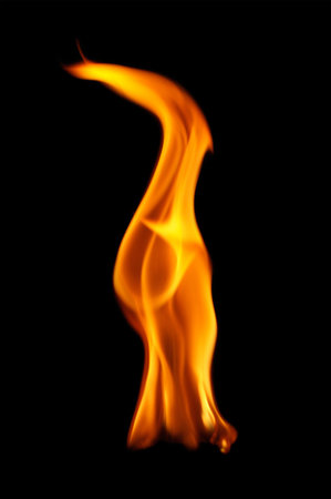 fire on a black background の写真素材
