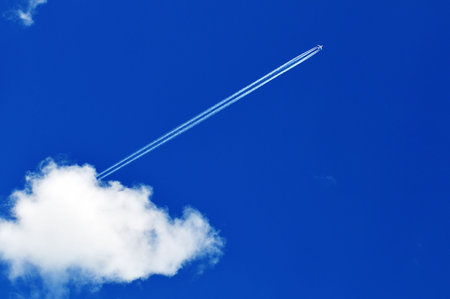 airplane in the blue sky