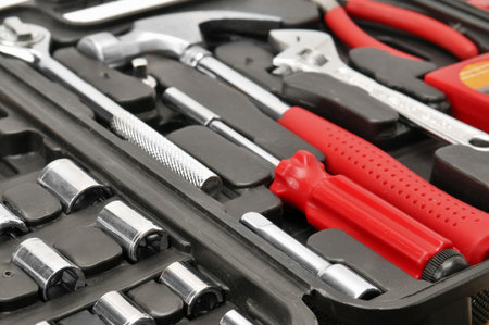 set tools isolated on a white                                    