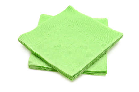 green napkins isolated on a white background                                    の写真素材