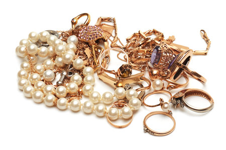 Gold ornaments isolated on a white background                                    