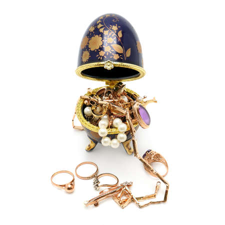 Gold ornaments isolated on a white background                                    の写真素材
