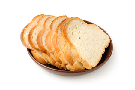 cut bread on plate                                  の写真素材