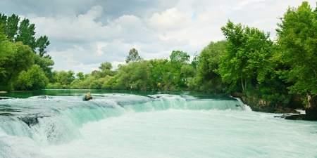 beautiful waterfall in the forest                                    の写真素材
