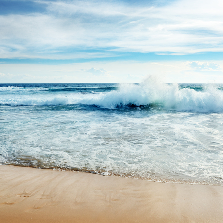 Ocean waves and blue sky                                    の写真素材