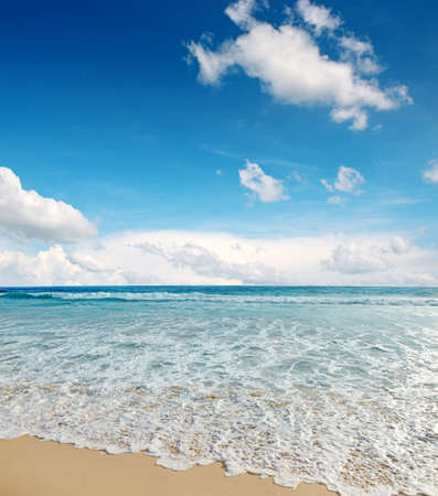 sea waves and blue skyの写真素材
