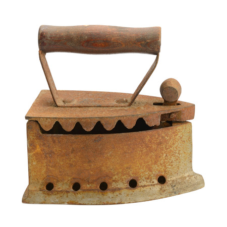 old iron isolated on white backgroundの写真素材