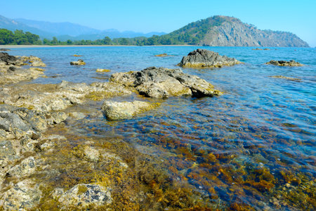 Beautiful lake in the mountainsの写真素材