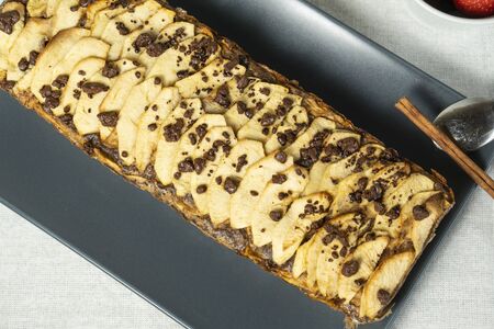 apple pie with chocolate chipsの写真素材