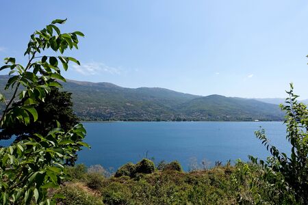 Ohrid Lake from St. Kaneo Church in Ohridの写真素材