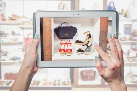 online shoe store, online saleの写真素材