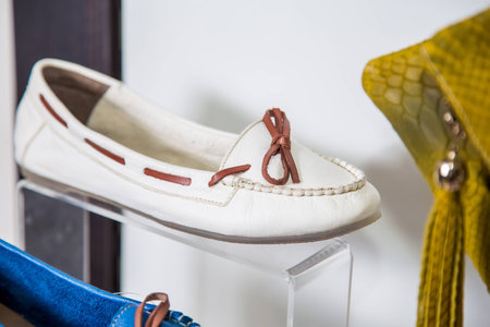 Female ballet flats are on the shelf, the new collectionの写真素材
