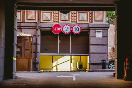 Access to the garage is closedの写真素材