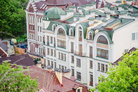 Roofs of houses, the streets of Kievの写真素材