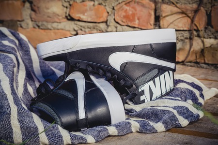 KIEV, UKRAINE - August 2, 2015 Nike running shoes for menのeditorial素材