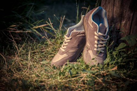 Stylish shoes brown suede shoes  fashionの写真素材