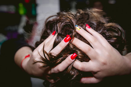 Beauty salon, manicure and haircut.の写真素材