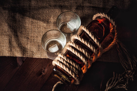 Whiskey stylish photos, brandy and bourbonの写真素材