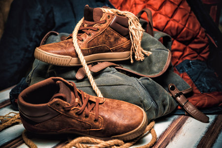 Sneakers for walking, stylish clothes  fashionの写真素材