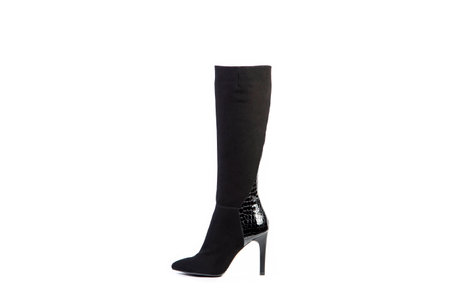 women's boots on a white background, suede shoes online storeの写真素材