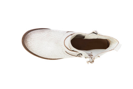 women's shoes top view, shoes on a white backgroundの写真素材