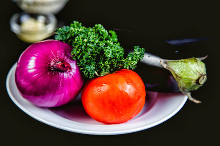vegetables for cooking ratatouilleの写真素材