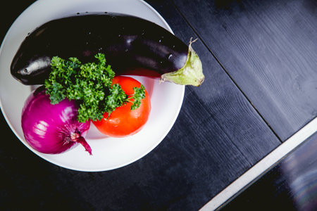 vegetables for cooking ratatouilleの写真素材