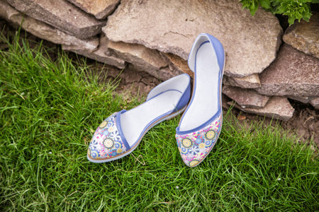 light summer sandals female in nature, advertising shoes a