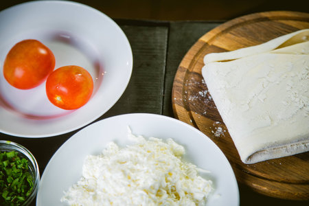 the ingredients for the dishes, cook in a restaurant foodsの写真素材