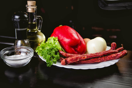 ingredients for cooking eggs, cook and eat aの写真素材