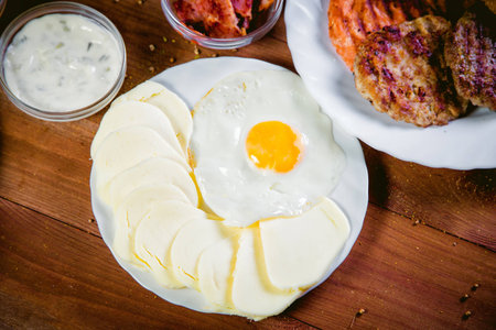 ingredients for cooking burgers, cooking foodの写真素材