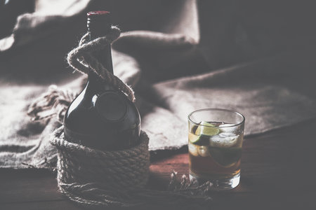 rum tequila, strong drinks vintage photoの写真素材