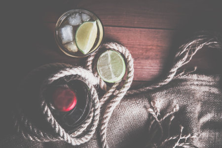 rum tequila, strong drinks vintage photoの写真素材