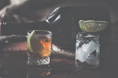 rum tequila, strong drinks vintage photoの写真素材