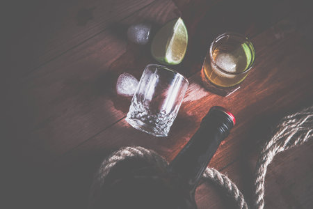 rum tequila, strong drinks vintage photoの写真素材