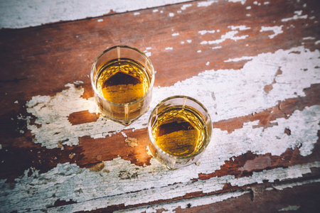 whiskey in an old bottle, wild westの写真素材