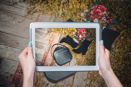online store, shoes, women's shoesの写真素材
