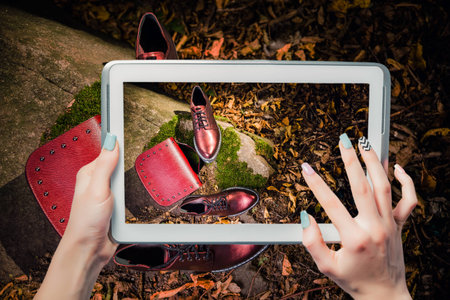 online store, shoes, women's shoesの写真素材