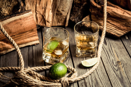 Delicious elite alcohol, rum whiskey tequila bourbonの写真素材