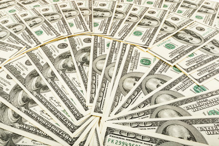 Paper money and dolar. background of banknotes for the screen saver on the monitor.